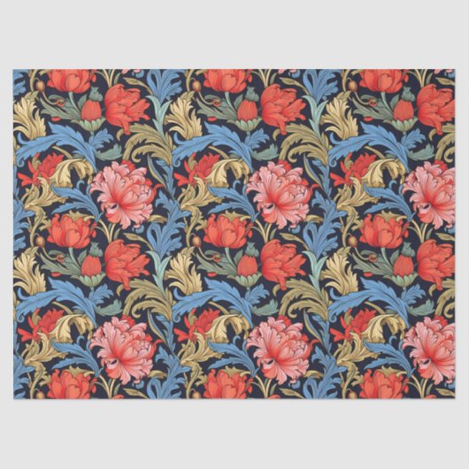 ウィリアムインスパイアモリスピンクの青いセージ緑 薄葉紙 (正面)