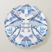 ウィリアムインスパイアモリスブルージェイボタニカル ラウンドクッション (裏面)