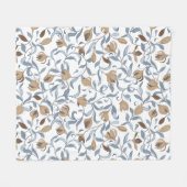 ウィリアムインスパイアモリスホワイトフリース フリースブランケット (正面(横))