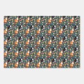 ウィリアムインスパイアモリス猫のつる植物と花 ラッピングペーパーシート (正面3)