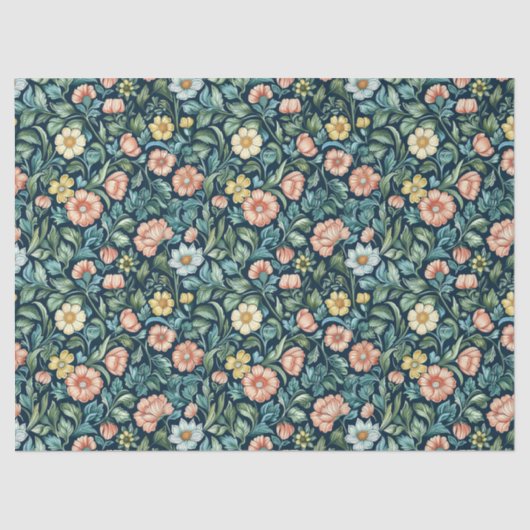 ウィリアムインスパイアモリス赤面ピンク黄色の花 薄葉紙 (正面)