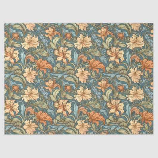 ウィリアムインスパイアモリス銅オレンジ色セージ 薄葉紙 (正面)