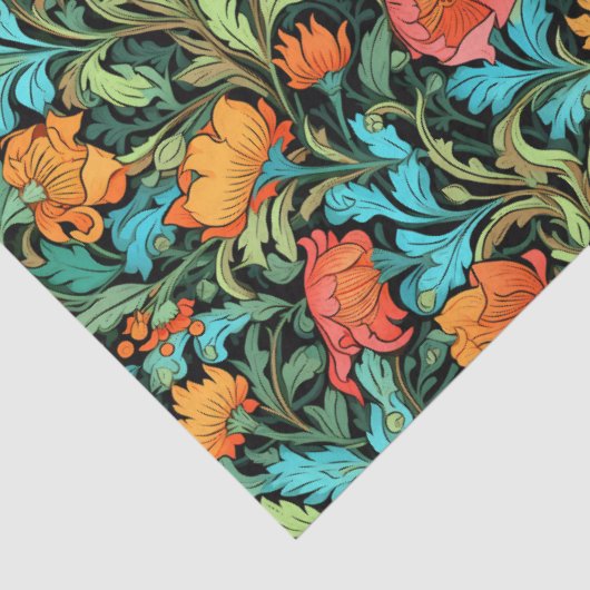 ウィリアムインスパイアモリス鮮やか色の花 薄葉紙 (詳細)