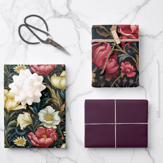 ウィリアムインスパイアモリス3 ラッピングペーパーシート (正面)