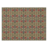 ウィリアムエレガントモリス花柄レッドグリーン テーブルクロス (正面(横))