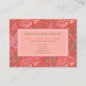 ウィリアムエレガントモリス – 赤とピンクフローラ 名刺 (正面)