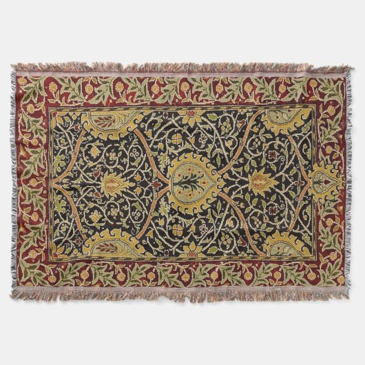 ウィリアムクラシックモリスプリントデザイン スローブランケット (正面)