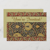 ウィリアムクラシックモリスプリントデザイン 招待状 (正面/裏面)