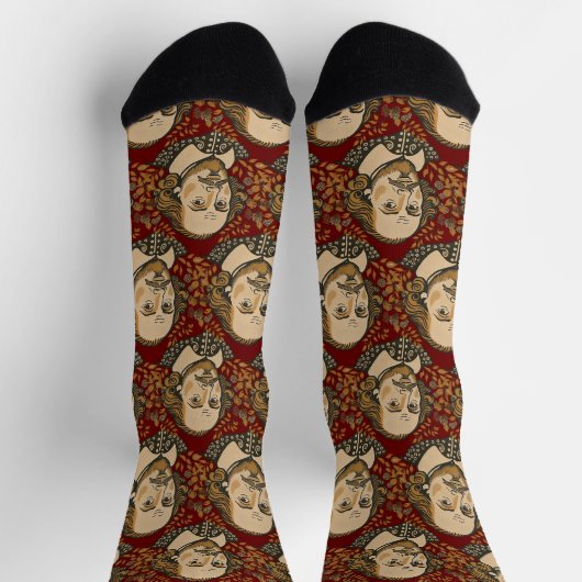 ウィリアムシェイクスピアポートレートイラストレーションロンドン ソックス (上部)