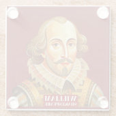 ウィリアムシェイクスピアポートレートイラストレーションTo Or ガラスコースター (裏面)