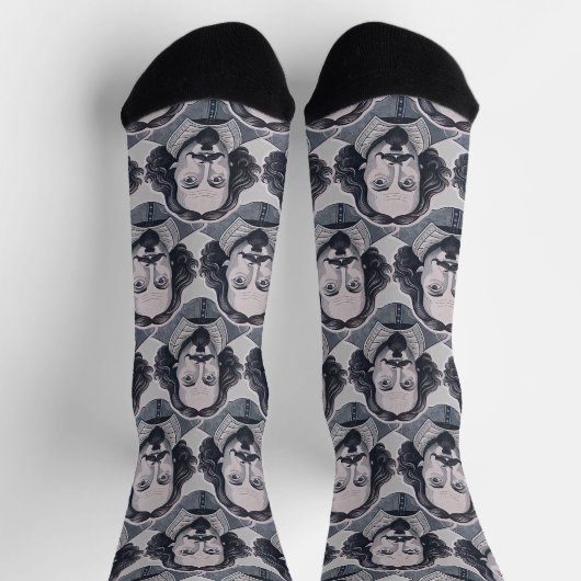 ウィリアムシェイクスピアポートレートハムレットイラストレーション ソックス (上部)