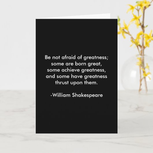 ウィリアムシェイクスピア引用文 – 偉大さ カード (黄色い花)