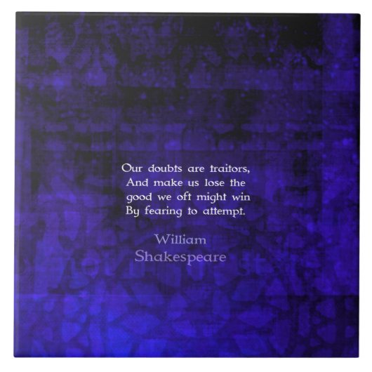 ウィリアムシェイクスピア感動的勇気引用文 タイル (正面)