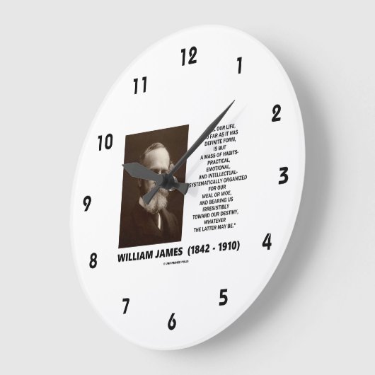 ウィリアムジェームズマスオブフュジーズデスティニー引用文 ラージ壁時計 (傾斜)