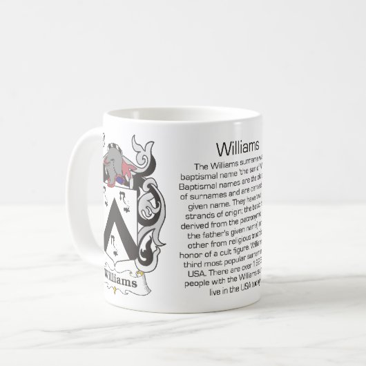 ウィリアムスの家紋のマグ コーヒーマグカップ (正面左)