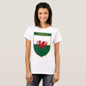ウィリアムスウェールズの旗の盾 Tシャツ (正面フル)