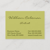 ウィリアムスティーブンColeman: 花園 名刺 (裏面)