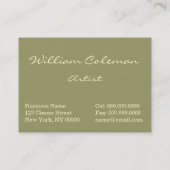 ウィリアムスティーブンColeman: 陶工の娘 名刺 (裏面)