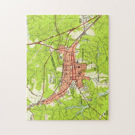 ウィリアムスバーグバージニアのヴィンテージ地図（1952年） ジグソーパズル (縦)