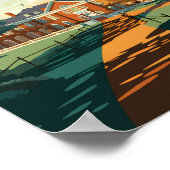 ウィリアムスバーグバージニアトラベルアートヴィンテージ ポスター (角)