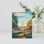 ウィリアムスバーグバージニアトラベルアートヴィンテージ ポストカード (スタンド正面)