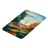 ウィリアムスバーグバージニアトラベルアートヴィンテージ マグネット (左側)