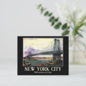 ウィリアムスバーグブリッジニューヨークシティヴィンテージ ポストカード (スタンド正面)