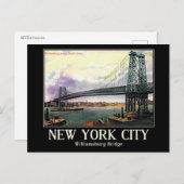 ウィリアムスバーグブリッジニューヨークシティヴィンテージ ポストカード (正面/裏面)