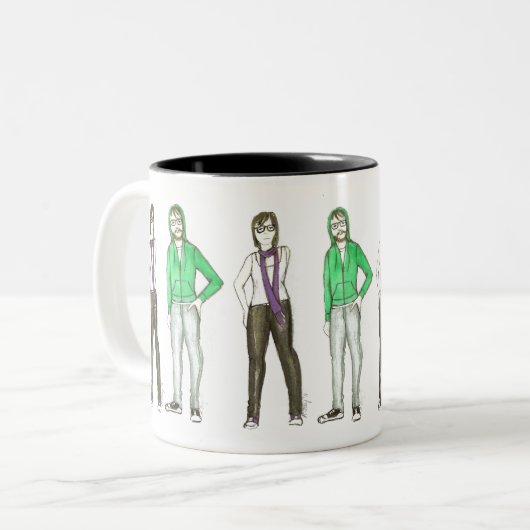 ウィリアムスバーグブルックリンヒップスターズNYC ツートーンマグカップ (正面左)