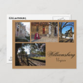 ウィリアムスバーグ(バージニア)コラージュ1 ポストカード (正面/裏面)