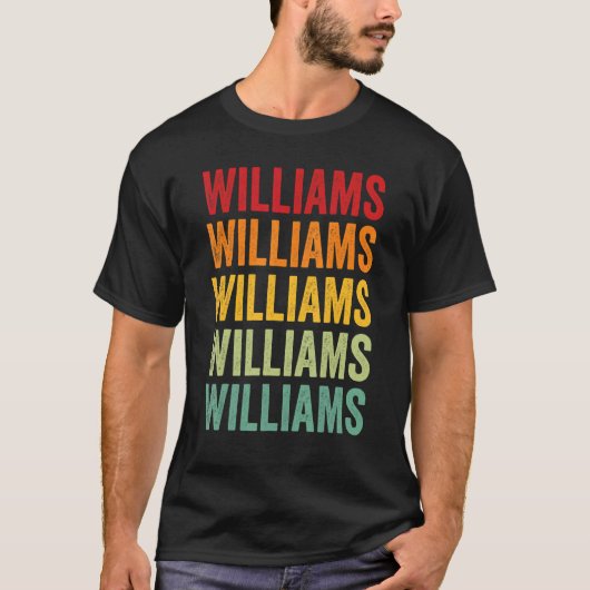 ウィリアムズカウンティオハイオ文字デザインレインボー Tシャツ (正面)