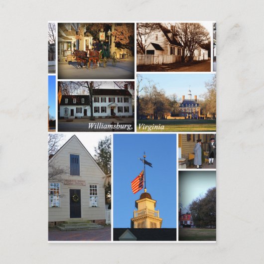 ウィリアムズバーグのコラージュ ポストカード (正面)