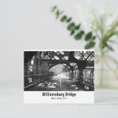 ウィリアムズバーグブリッジニューヨークシティブラック&ホワイト ポストカード (スタンド正面)