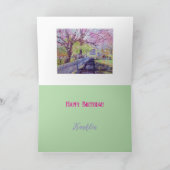 ウィリアムズバーグ上空のピンクのハッピーバースデー カード (内部)