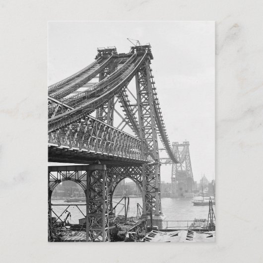 ウィリアムズバーグ橋の建設, 1901年 ポストカード (正面)
