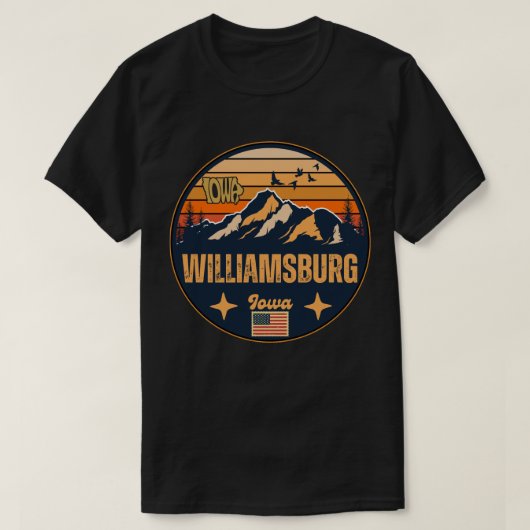 ウィリアムズバーグ (アイオワ州) Tシャツ (デザイン正面)