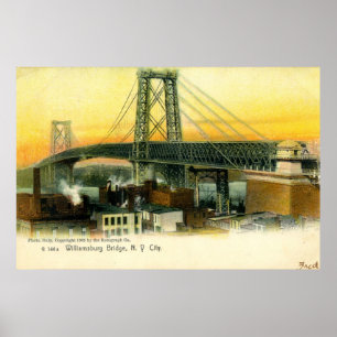 ウィリアムズバーグBridge、ニューヨークシティの1905年のヴィンテージ ポスター
