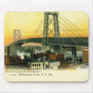 ウィリアムズバーグBridge、ニューヨークシティの1905年のヴィンテージ マウスパッド