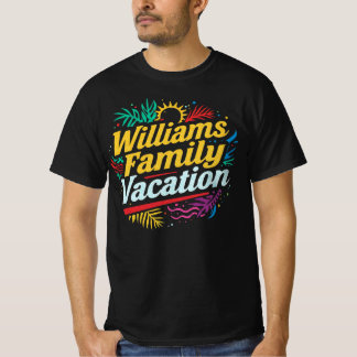 ウィリアムズ家のバケーション用パーソナライズドマッチングデザイン Tシャツ