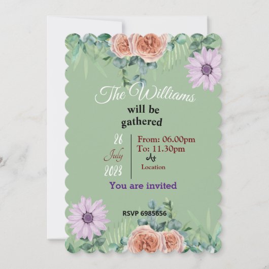 ウィリアムズ懇親会招待 招待状 (正面)