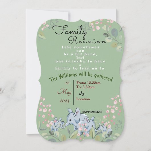 ウィリアムズ懇親会招待 招待状 (正面)