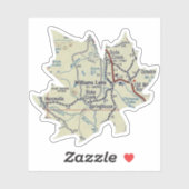 ウィリアムズ湖BC 50の地図 シール (シート)