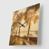 ウィリアムターナーモーテルレイクテラス スクエア壁時計 (傾斜)