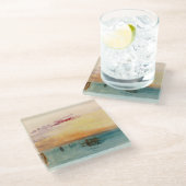 ウィリアムターナー – サンセットのヴェネツィア近くのラグーン ガラスコースター (アングル)