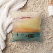 ウィリアムターナー – サンセットのヴェネツィア近くのラグーン クッション (ブランケット)