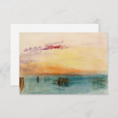 ウィリアムターナー – サンセットのヴェネツィア近くのラグーン サンキューカード (正面/裏面)