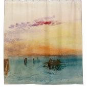 ウィリアムターナー – サンセットのヴェネツィア近くのラグーン シャワーカーテン (正面)