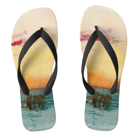 ウィリアムターナー – サンセットのヴェネツィア近くのラグーン ビーチサンダル (フットベッド)