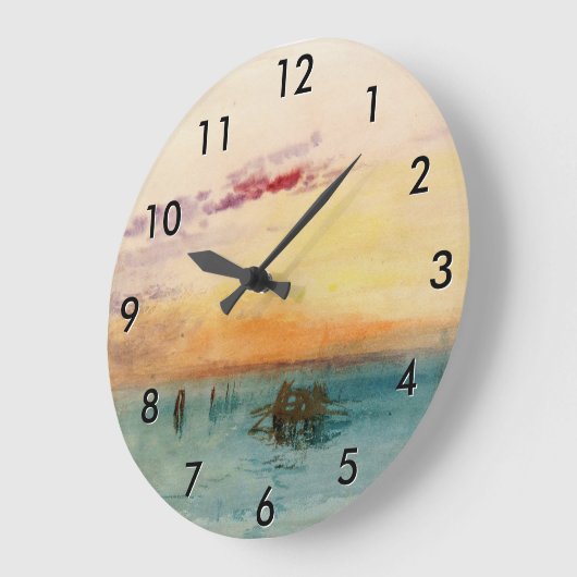 ウィリアムターナー – サンセットのヴェネツィア近くのラグーン ラージ壁時計 (傾斜)