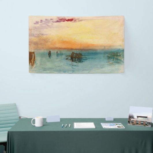 ウィリアムターナー – サンセットのヴェネツィア近くのラグーン 横断幕 (トレードショー)
